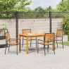 Conjunto de Jantar para Jardim 5 pcs Preto 110 x 110 x 75 cm 4