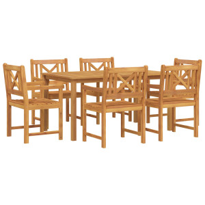 Conjunto de Comedor de Jardín de 7 Piezas de Madera Maciza de Acacia H