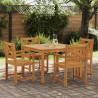 Conjunto de Comedor de Jardín  de 5 Piezas de Madera Maciza de Acacia. Sillas de Jardín  2 pcs de Madera Maciza de Acacia 1