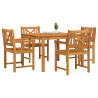 Conjunto de Comedor de Jardín  de 5 Piezas de Madera Maciza de Acacia. Sillas de Jardín  2 pcs de Madera Maciza de Acacia 3
