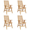 Cadeiras de Jardim  Dobráveis 4 pcs em Madeira de Teca Maciça 2