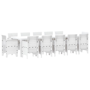 Conjunto de Jantar para Jardim 13 pcs Branco e Cinza Claro H