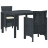 Conjunto de Jantar de Jardim 3 pcs Antracite 100 x 100 x 73 cm 2