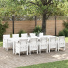Conjunto de Comedor Jardín de 11 Piezas Rátan Sintético Blanco . Mesa de Jardín Blanca 150x100x73 cm Rátan Sintético . Sillas de 1
