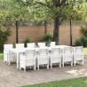Set de Comedor de Jardín  de 11 Piezas con Cojines Blanco Poliratán. Mesa de Jardín  Blanca 150x100x73 cm Poliratán. Sillas de J 1