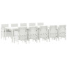 Set de Comedor de Jardín  de 11 Piezas con Cojines Blanco Poliratán. Mesa de Jardín  Blanca 150x100x73 cm Poliratán. Sillas de J 2