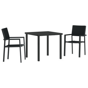 Conjunto de Jantar de Jardim 4 Peças Preto Polyratan H