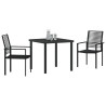 Conjunto de Comedor de Jardín de 7 Piezas Negro Ratán PVC 3