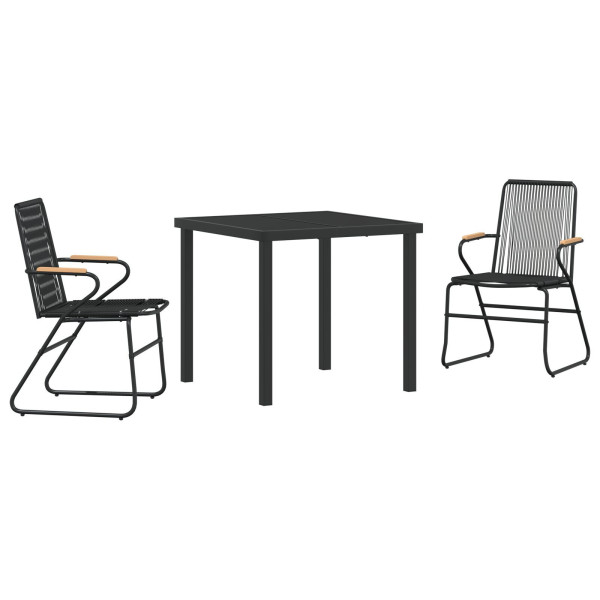 Conjunto de comedor de jardín de 5 piezas Negro Rattan de PVC M 2