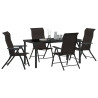 Set de Comedor de Jardín de 5 Piezas Poliratán Negro 3