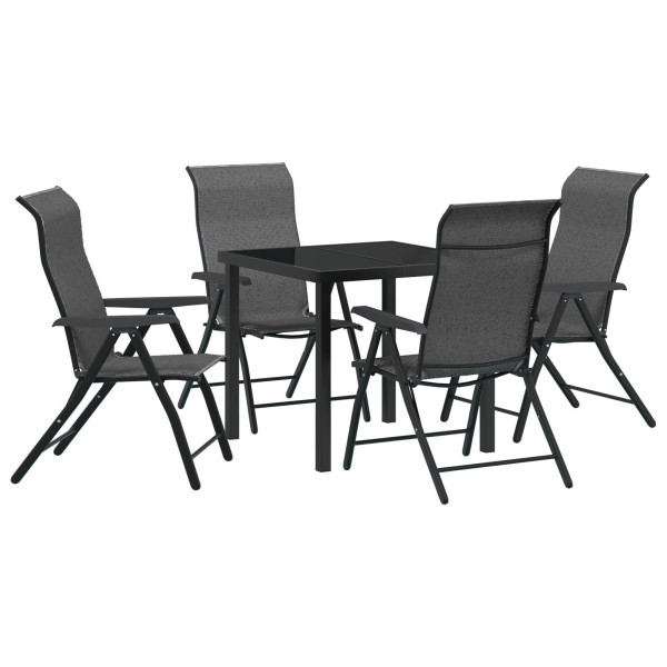 Conjunto de Jantar de Jardim - 5 Peças em Rattan Poly Cinza M 2