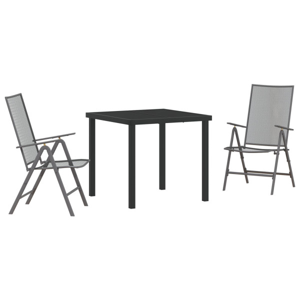 Set de Comedor de Jardín de 5 Piezas de Acero Antracita M 2