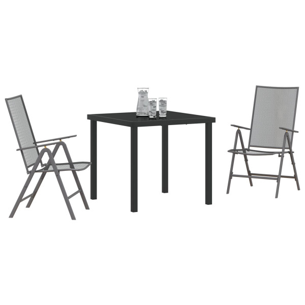 Set de Comedor de Jardín de 5 Piezas de Acero Antracita M 3