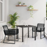 Conjunto de comedor de jardín de 5 piezas negro de poliratán 1
