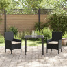 Conjunto de Jantar de Jardim com 5 Peças com Almofadas Preto Rattan Sintético 4