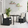 Conjunto de Jantar de Jardim 5 Peças Preto em Poli Rattan 1
