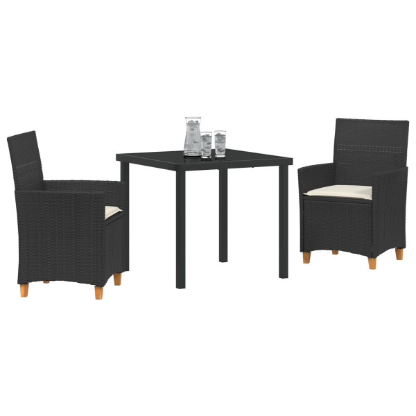 Conjunto de Jantar de Jardim com 5 Peças e Almofadas - Cinza - Polyrattan M 3