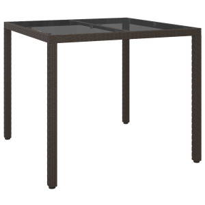 Mesa de Jantar de Jardim Castanho 90x90x75 cm Vime de PE H