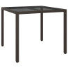 Mesa de Jantar de Jardim Castanho 90x90x75 cm Vime de PE 2