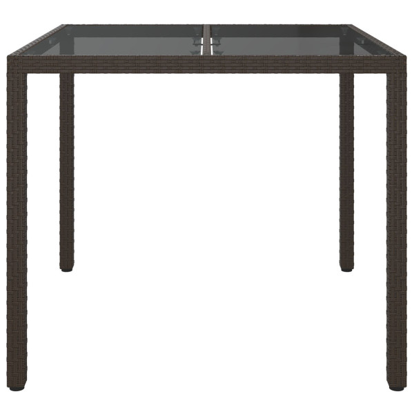 Mesa de Jantar de Jardim Castanho 90x90x75 cm Vime de PE M 3