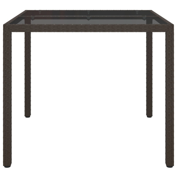 Mesa de Comedor de Jardín Marrón 90x90x75 cm Poliratán M 4