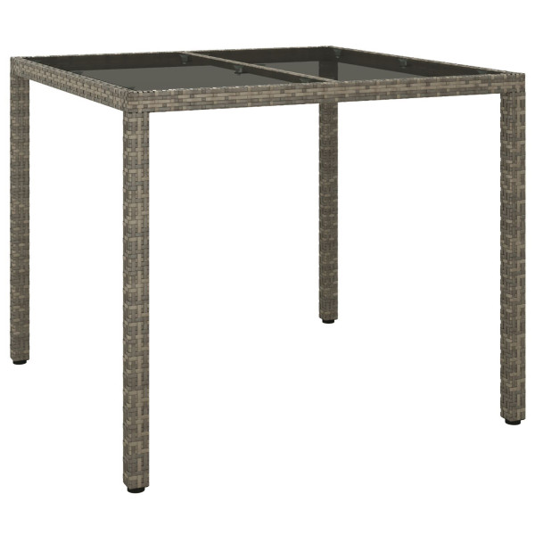 Mesa de Comedor Jardín Gris 90x90x75 cm Poliratán M 2