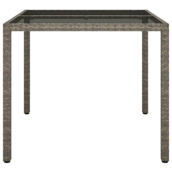 Mesa de Jantar Cinza 90x90x75 cm Vime Sintético M 4