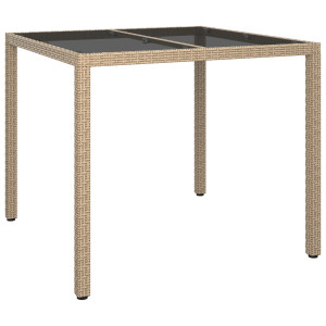 Mesa de Comedor de Jardín Beige 90x90x75 cm Poliratán H
