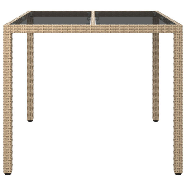 Mesa de Comedor de Jardín Beige 90x90x75 cm Poliratán M 3
