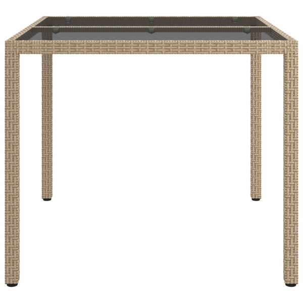Mesa de Jantar de Jardim Bege 90x90x75 cm Rattan Poli M 4