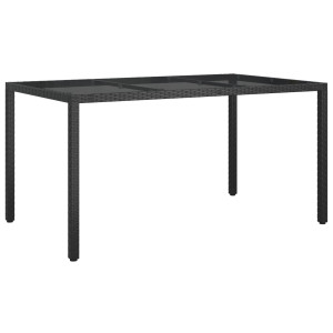 Mesa de Jantar de Jardim Preta 150x90x75 cm Vime PE H