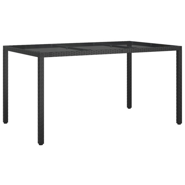 Mesa de Comedor de Jardín Negra 150x90x75 cm Poliratán M 2