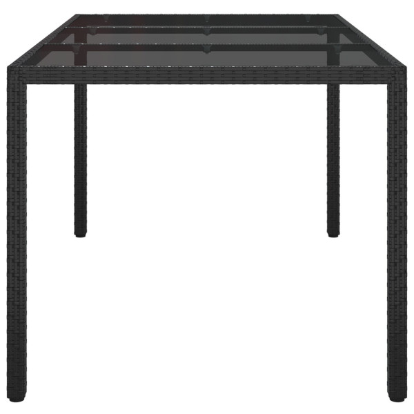 Mesa de Comedor de Jardín Negra 150x90x75 cm Poliratán M 3
