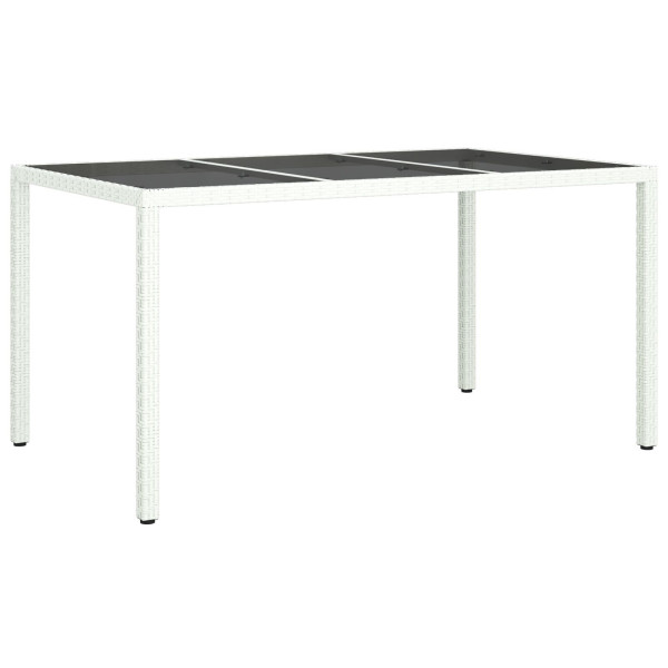 Mesa de Comedor de Jardín Blanca 150x90x75 cm Poliratán M 2