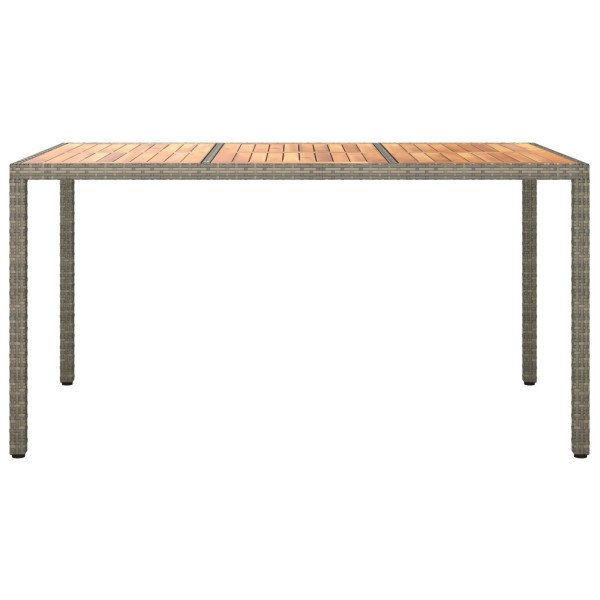 Mesa de Jantar Jardim Cinza 150x90x75 cm Rattan Sintético M 3