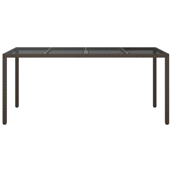 Mesa de Jantar de Jardim Castanho 190x90x75 cm Vime PVC M 3