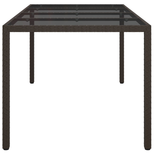 Mesa de Jantar de Jardim Castanho 190x90x75 cm Vime PVC M 4