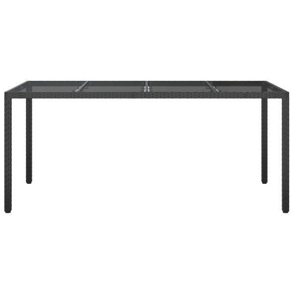 Mesa de Comedor de Jardín Negra 190x90x75 cm Poliratán M 3