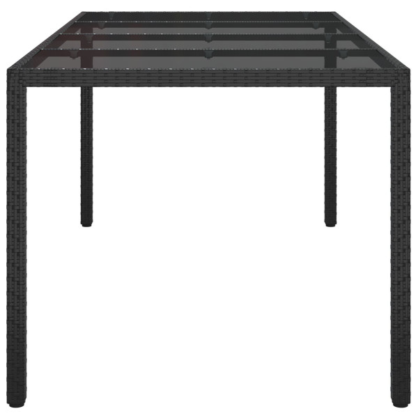 Mesa de Jantar de Jardim Preta 190x90x75 cm Vime Sintético M 4