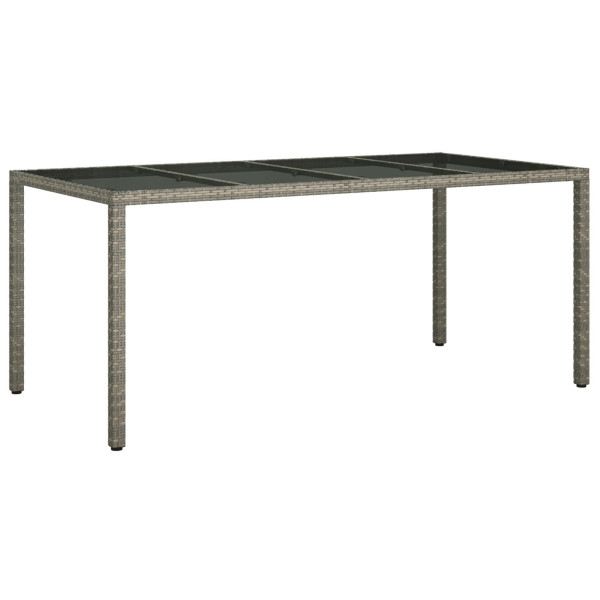 Mesa de Comedor de Jardín Gris 190x90x75 cm Poliratán M 2