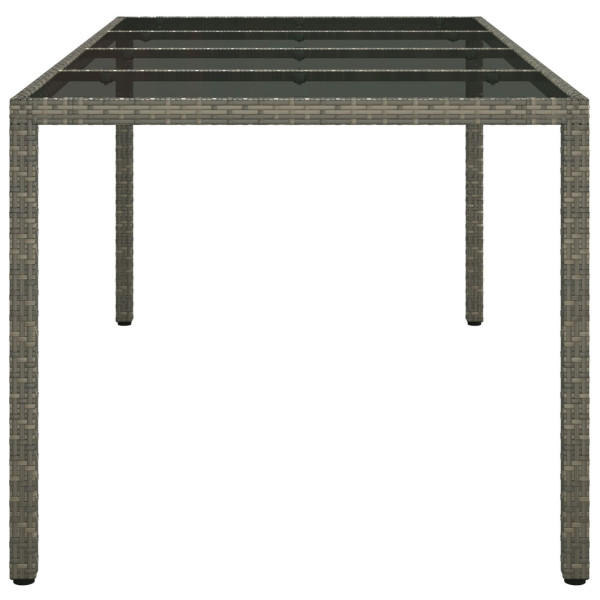 Mesa de Jantar Jardim Cinza 190x90x75 cm Rattan Sintético M 4