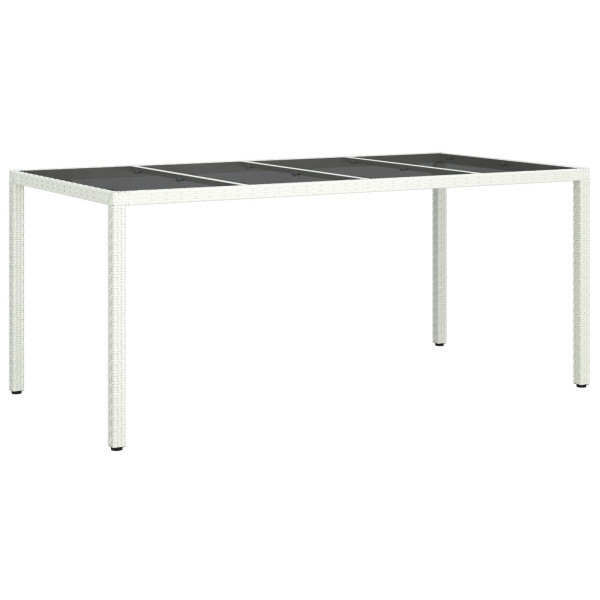 Mesa de Jantar Jardim Branca 190x90x75 cm Vime PE M 2