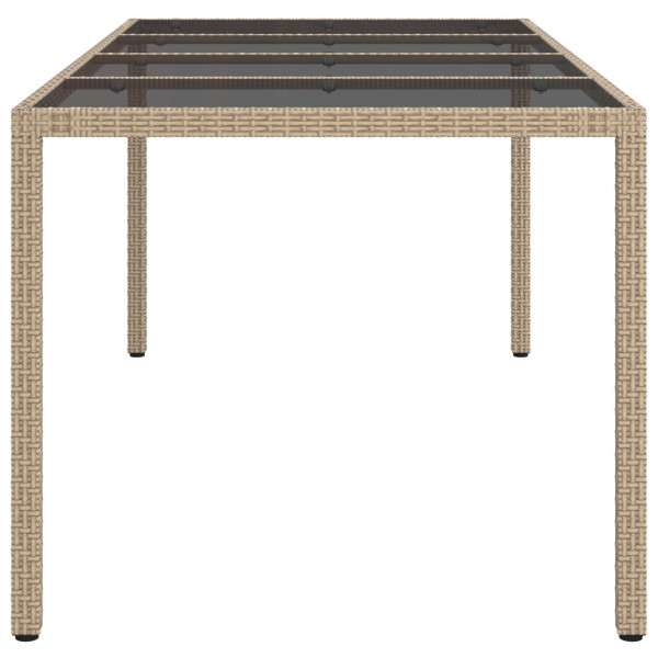 Mesa de Jantar de Jardim Bege 190x90x75 cm Rattan Sintético M 4