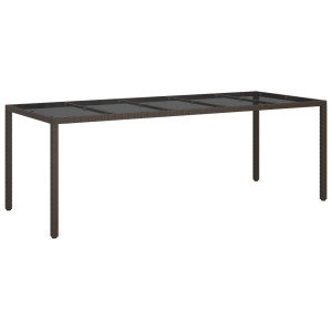 Mesa de Jantar de Jardim Castanho 250x100x75 cm Rattan Poliéster H