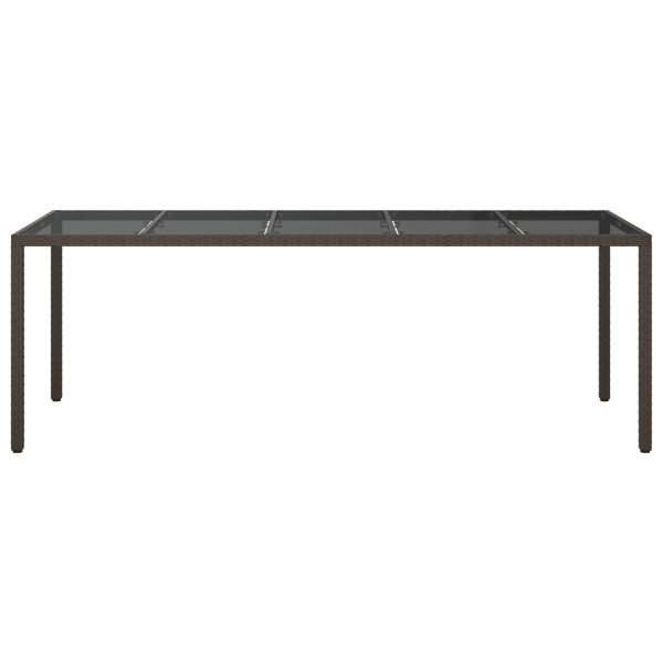 Mesa de Jantar de Jardim Castanho 250x100x75 cm Rattan Poliéster M 3