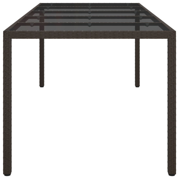 Mesa de Jantar de Jardim Castanho 250x100x75 cm Rattan Poliéster M 4