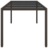 Mesa de Jantar de Jardim Castanho 250x100x75 cm Rattan Poliéster 4