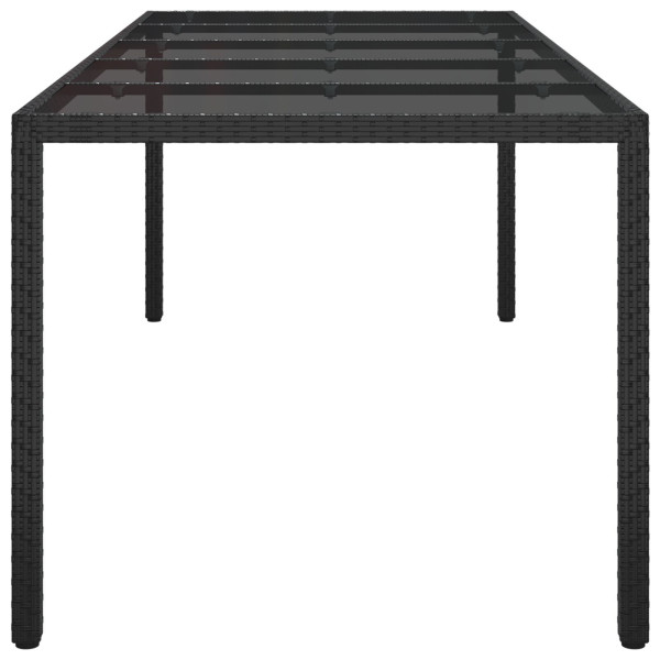 Mesa de Jantar de Jardim Preta 250x100x75 cm Rattan Poliéster M 3