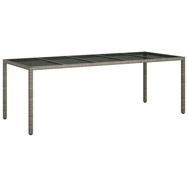 Mesa de Comedor de Jardín Gris 250x100x75 cm Poliratán M 2