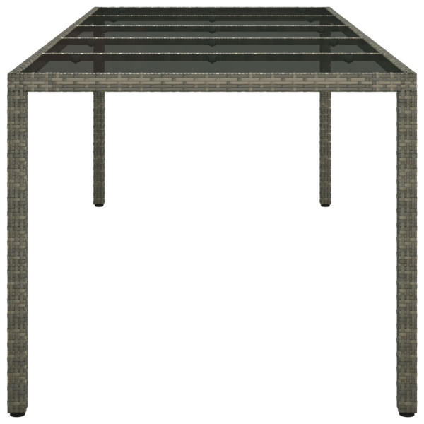 Mesa de Jantar de Jardim Cinza 250x100x75 cm Vime PE M 4
